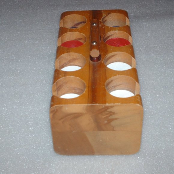 Poker chip caddy Games Vintage Wooden Poker Chip Caddy With Handle